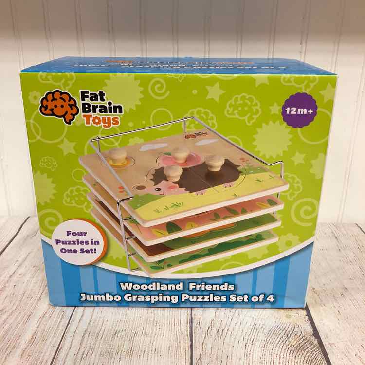 NEW Fat Brain Toys Woodland Friends Puzzle Rack Set
