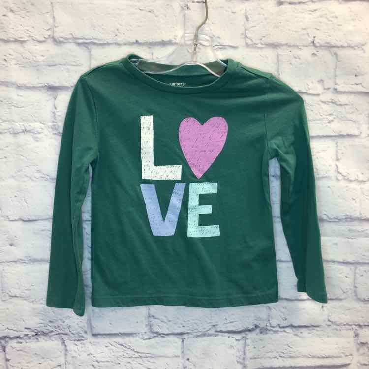 Carters Green Size 4T Girls Long Sleeve Shirt