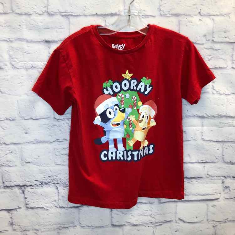 Bluey Red Size 7 Girls Short Sleeve Shirt