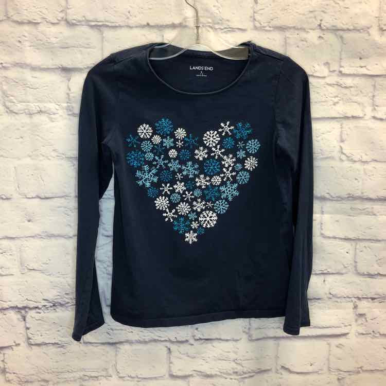 Lands End Navy Size 7 Girls Long Sleeve Shirt