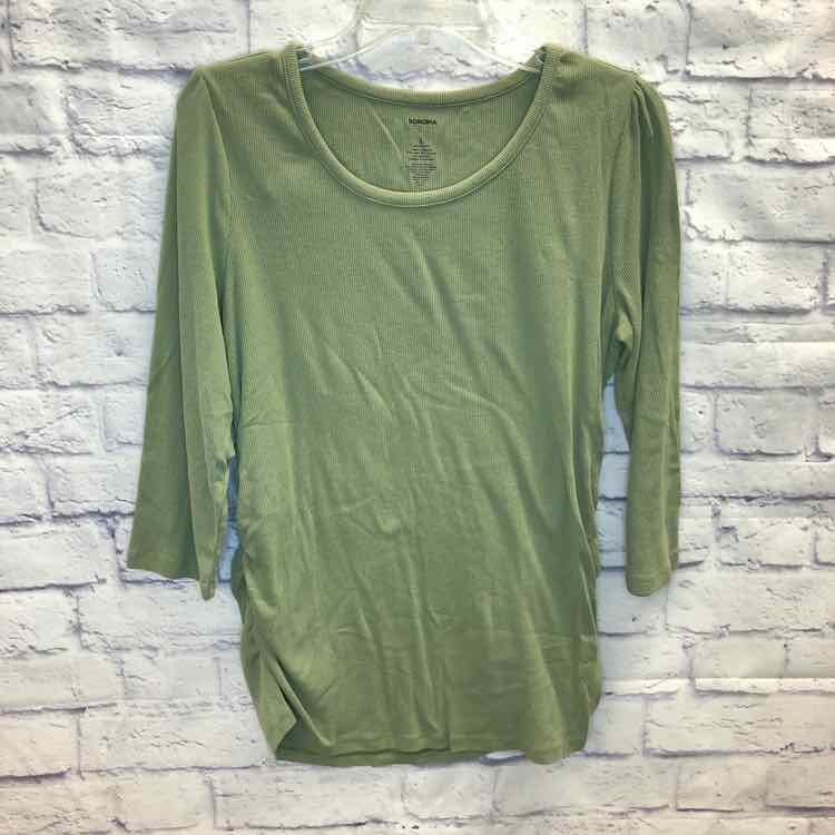 Sonoma Green Size L Maternity 3/4 Slv Top