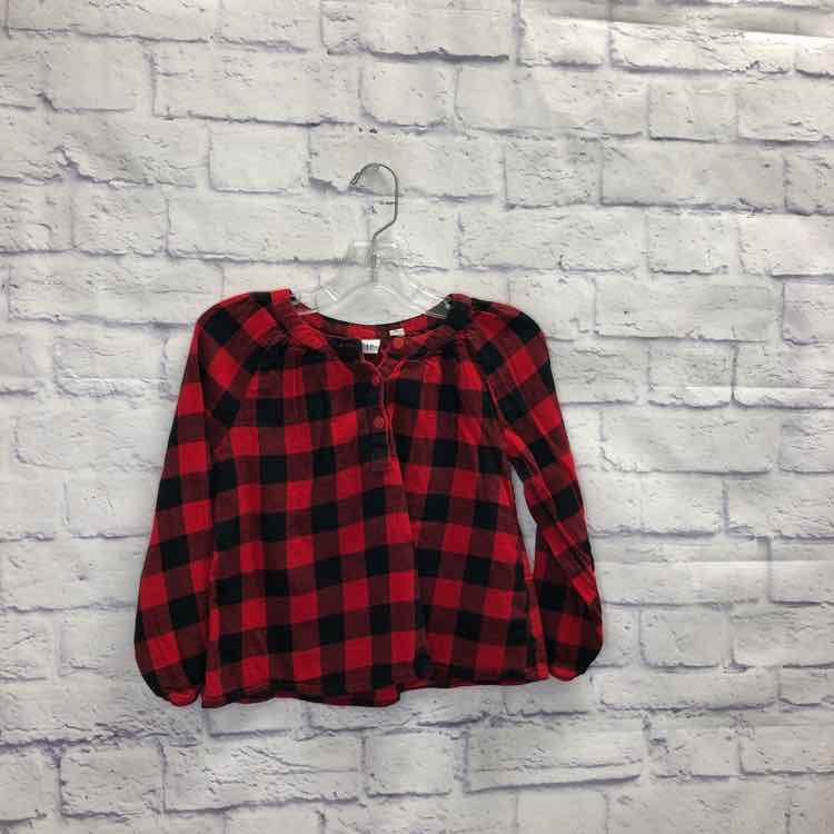 Gap Red & Black Size 6 Girls Long Sleeve Shirt