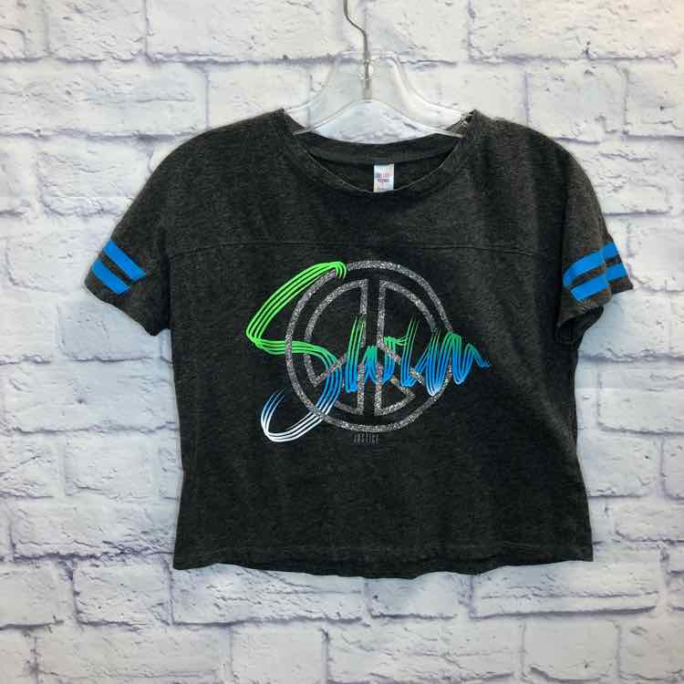 Justice Gray Size 10 Girls Short Sleeve Shirt