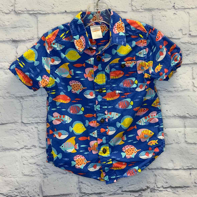 Gymboree Fish Print Size 3T Boy Button Down Shirt