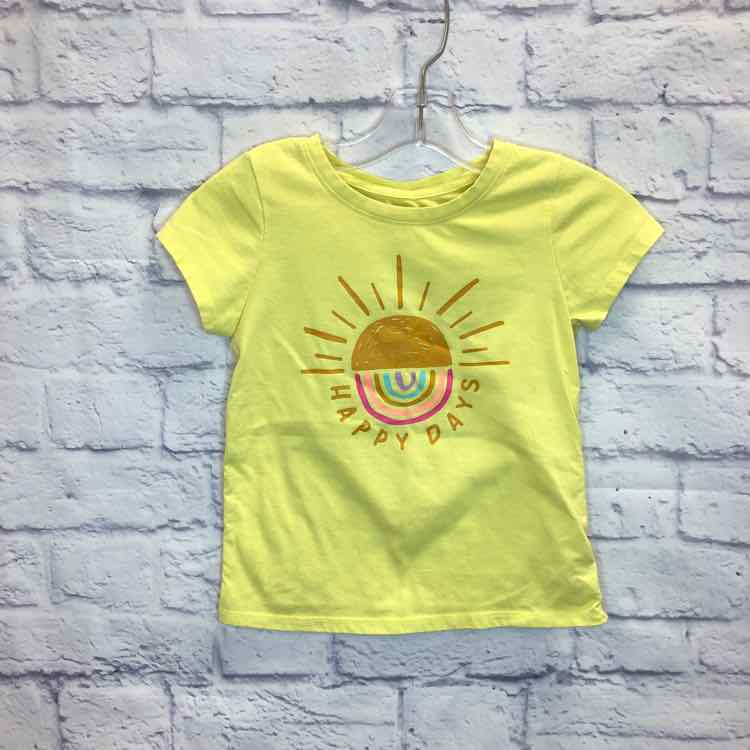Cat & Jack Yellow Size 5 Girls Short Sleeve Shirt