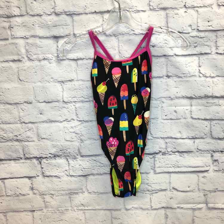 Sporti Black Size 10 Girls Swimsuit