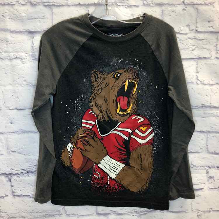 Cat & Jack Gray Size 8 Boys Long Sleeve Shirt