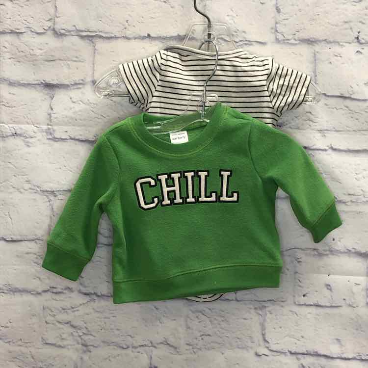 Carters Black & White Size Newborn Boys 3 Piece Outfit