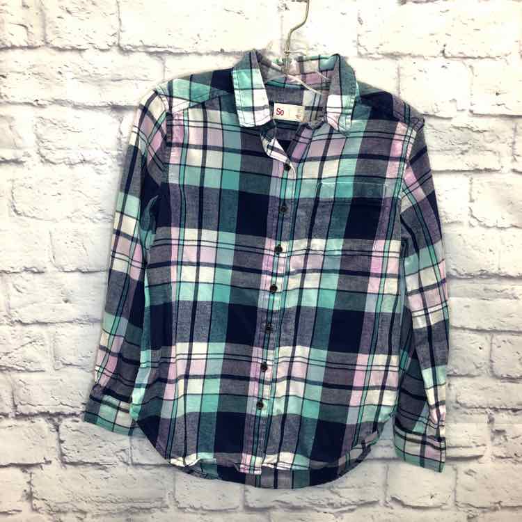 SO Plaid Size 6 Girl Polo or Button Down