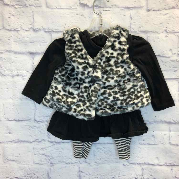 Calvin Klein Black & White Size 6-9 Months Girls 3 Piece Outfit