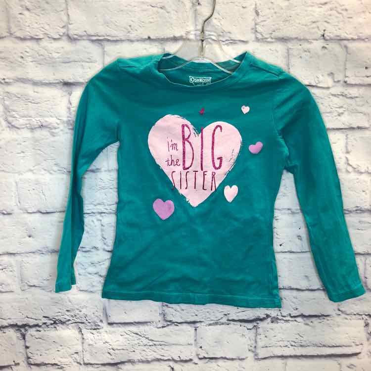Oshkosh Green Size 4T Girls Long Sleeve Shirt