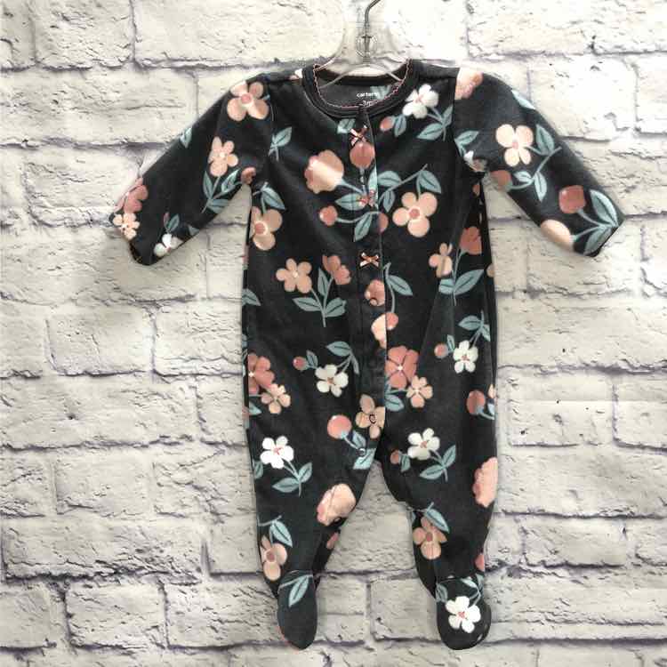 Carters Gray Size 3 Months Fleece Girls Sleeper