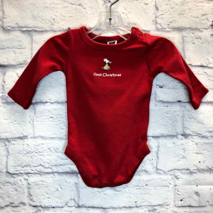 Janie & Jack Red Size Newborn First Christmas Bodysuit