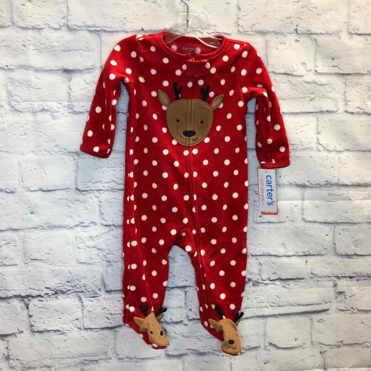 Just One You Red Size 6 Months Fleece Girls Sleeper