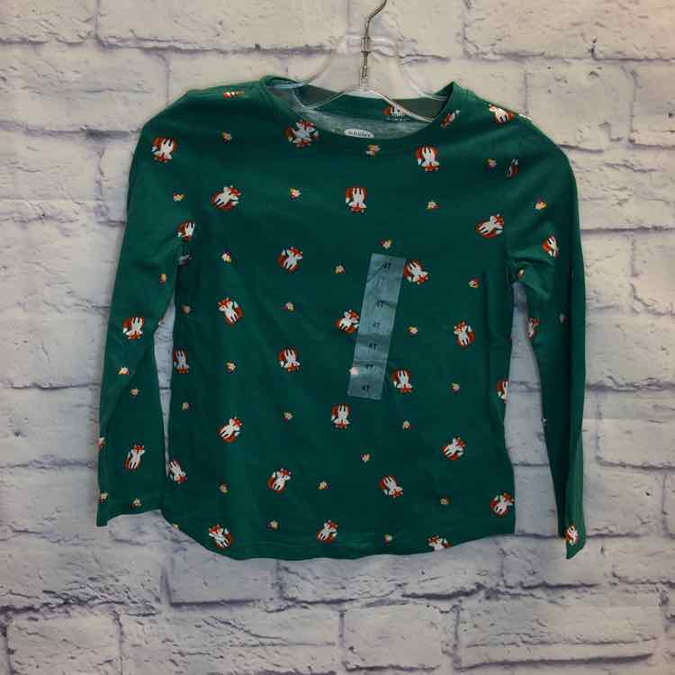Old Navy Green Size 4T Girls Long Sleeve Shirt