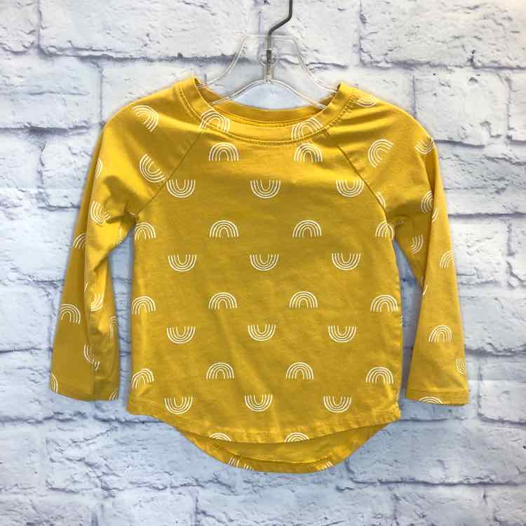 Cat & Jack Yellow Size 2T Girls Long Sleeve Shirt