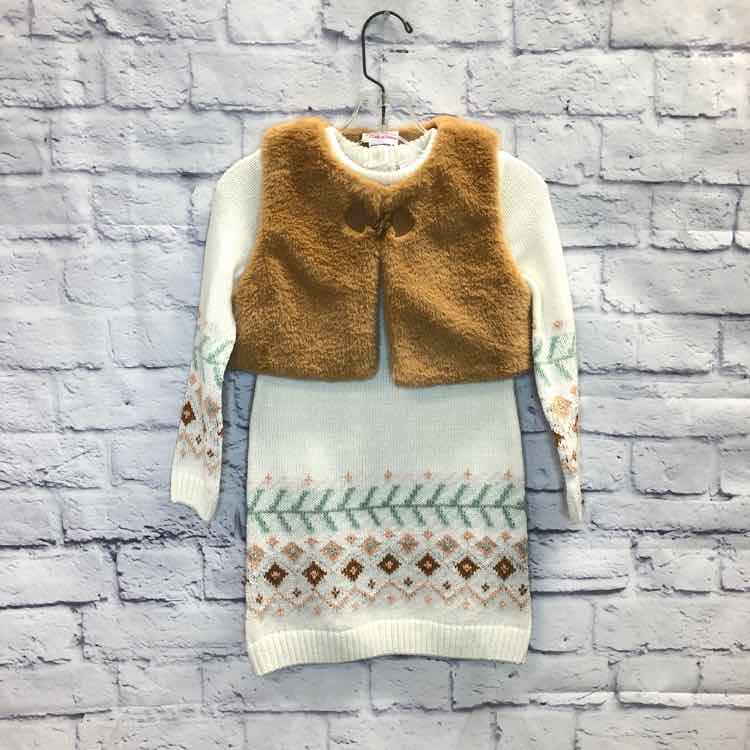 Little Lass Cream Size 4T Girls Dress