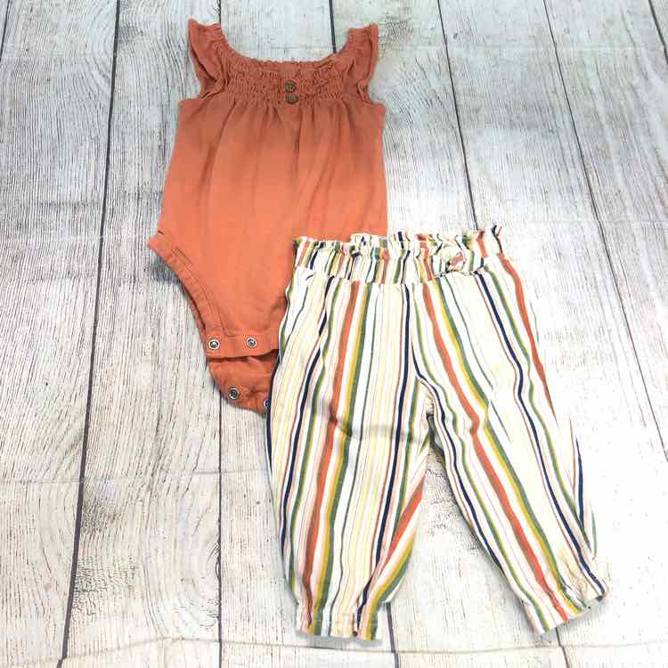 Carters Orange Size 6 Months Girls 2 Piece Outfit