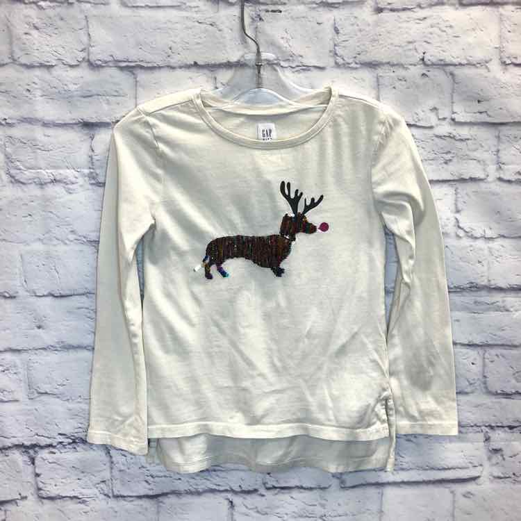 Gap White Size 6 Girls Long Sleeve Shirt