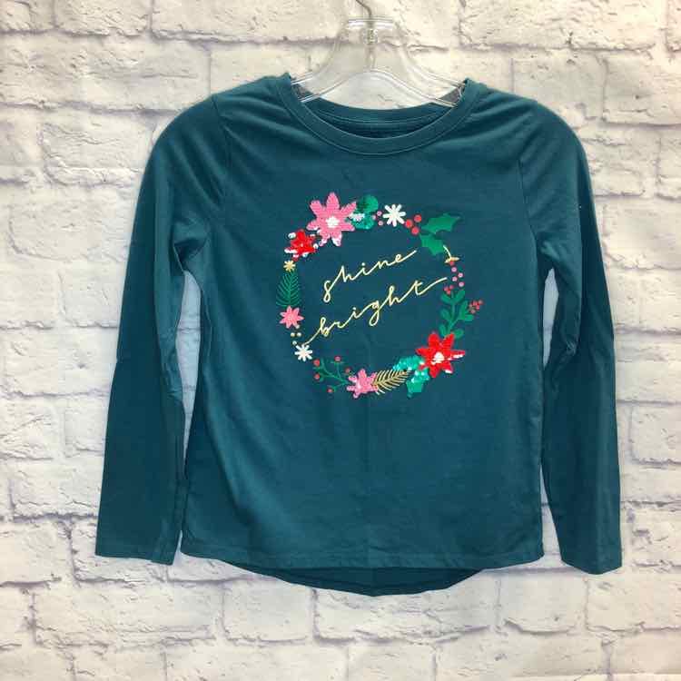 Cat & Jack Green Size 10 Girls Long Sleeve Shirt