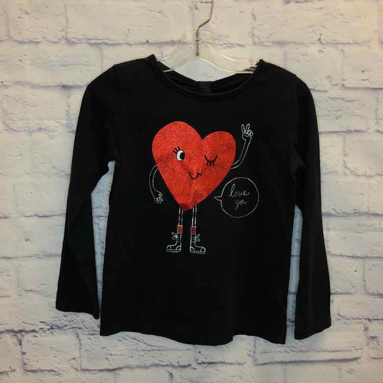 Carters Black Size 7 Girls Long Sleeve Shirt