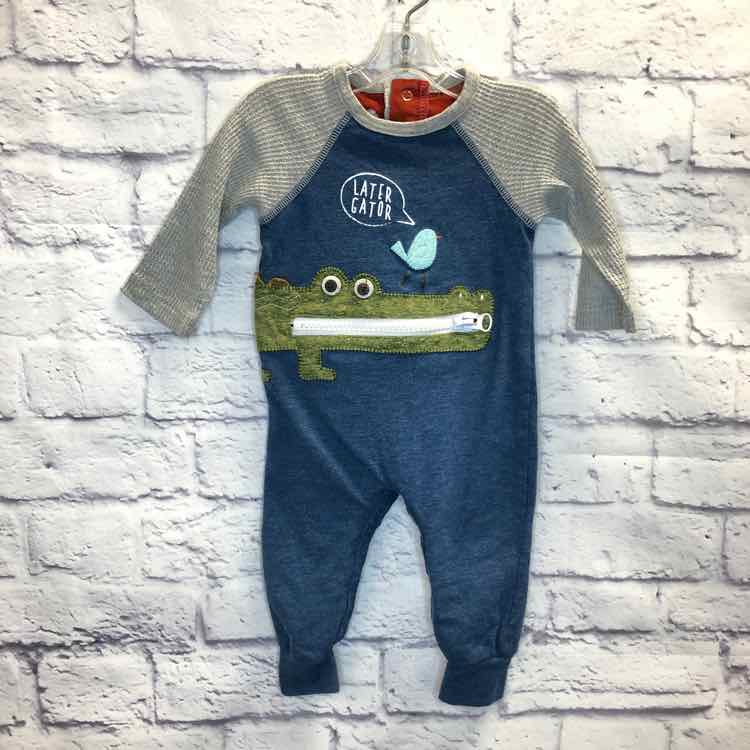 MudPie Blue Size 6-9 Months Boys Romper