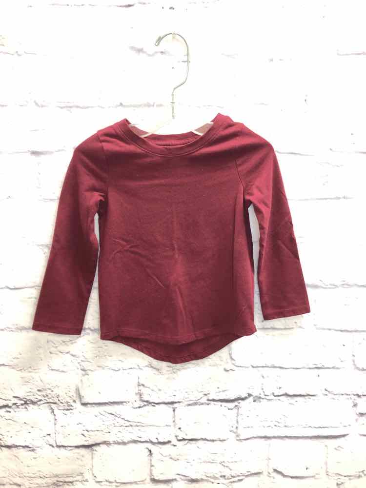 Cat & Jack Maroon Size 2T Girls Long Sleeve Shirt