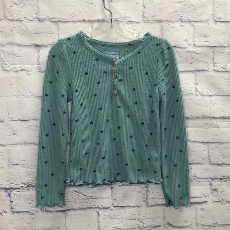 Cat & Jack Green Size 6 Girls Long Sleeve Shirt
