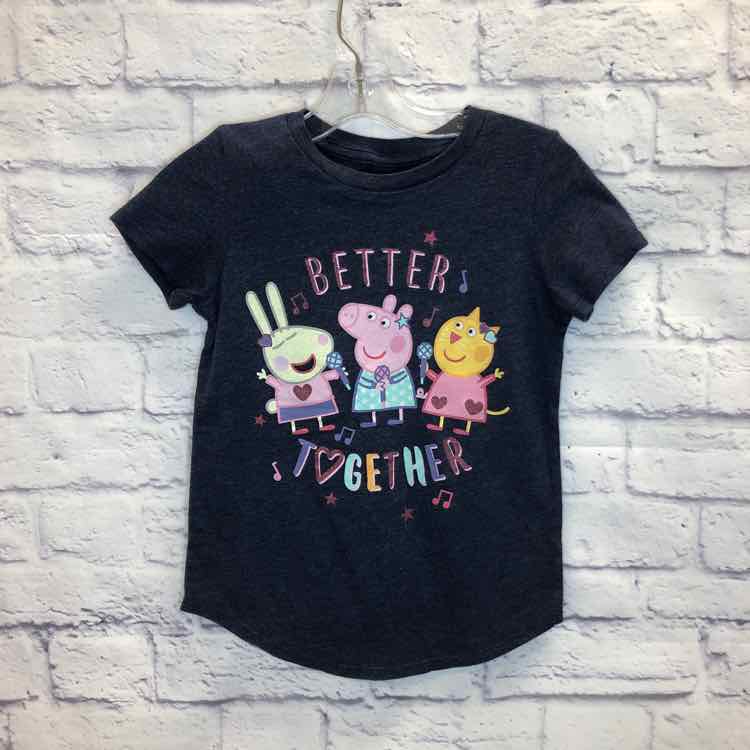 Peppa Pig Navy Size 7 Girls Short Sleeve Shirt