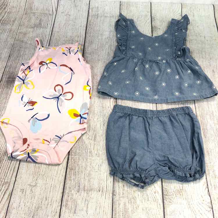 Carters Blue Size 12 Months Girls 3 Piece Outfit