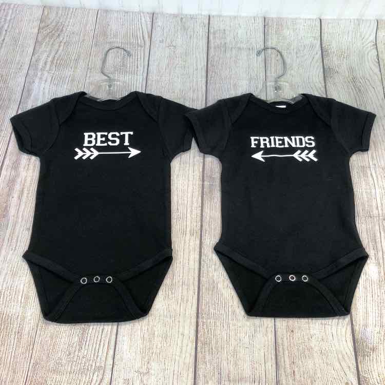 Best Friends set of 2 Bodysuits Black Size 6-12 months