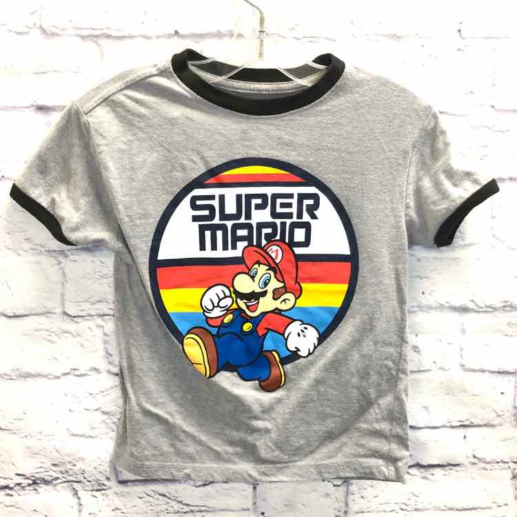 Super Mario Gray Size 4T Boys Short Sleeve Shirt