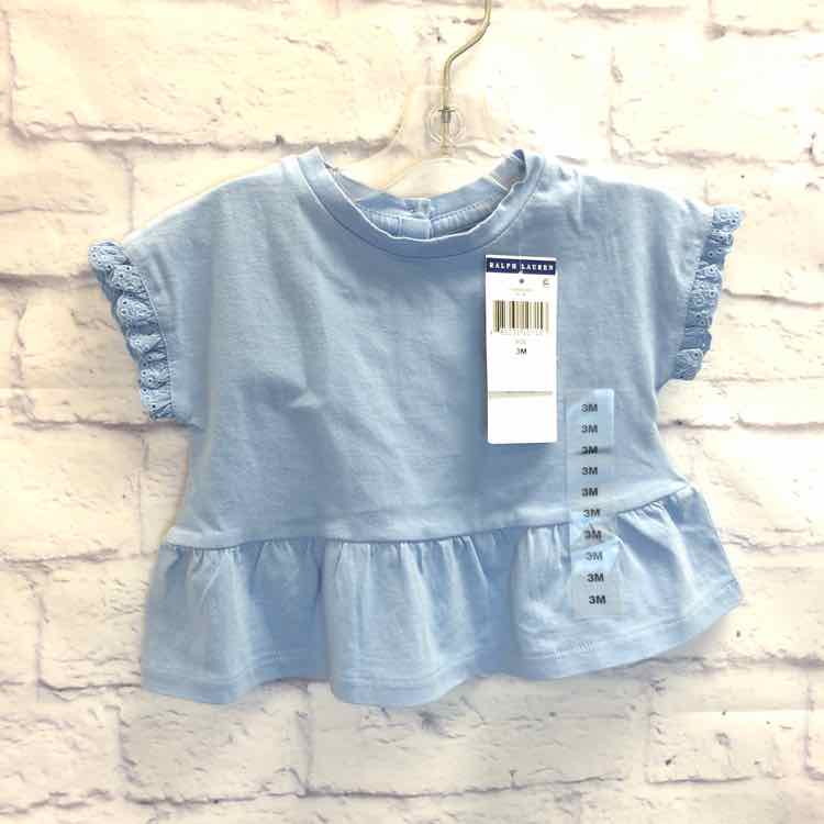 Ralph Lauren Blue Size 3 Months Girls Short Sleeve Shirt