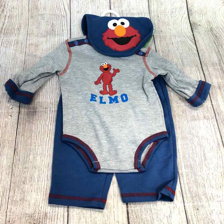 Sesame Street Blue Size 3-6 Months Boys 3 Piece Outfit