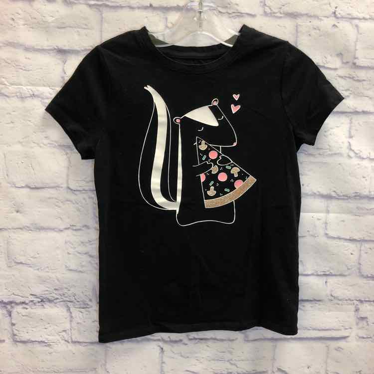 Cat & Jack Black Size 7 Girls Short Sleeve Shirt