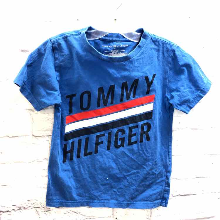Tommy Hilfiger Blue Size 6 Boys Short Sleeve Shirt