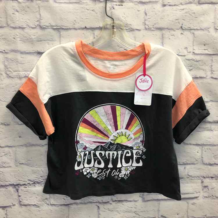 Justice Gray Size 12 Girls Short Sleeve Shirt