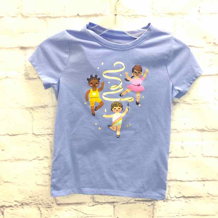 Cat & Jack Blue Size 4T Girls Short Sleeve Shirt