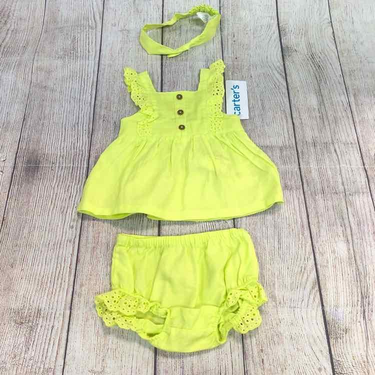Carters Green Size 3 Months Girls 3 Piece Outfit