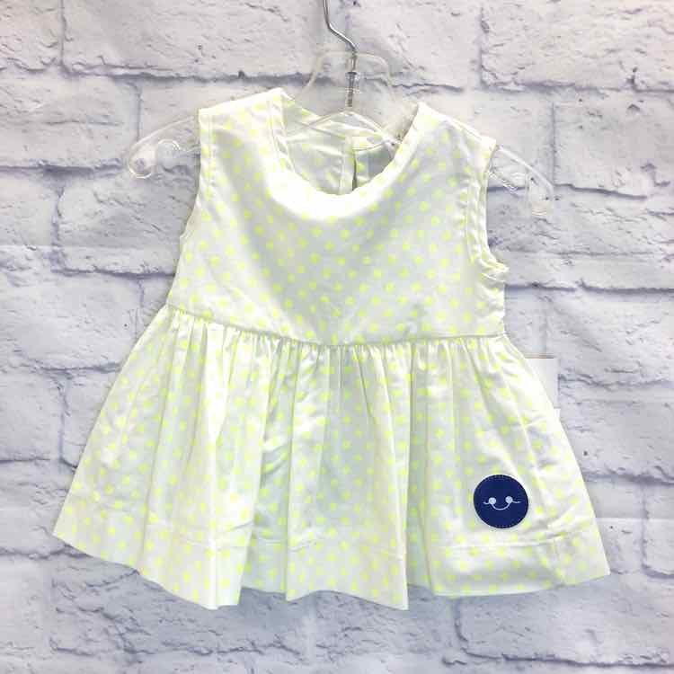 Smiling Button Polka Dot Size 3-6 Months Girls Dress
