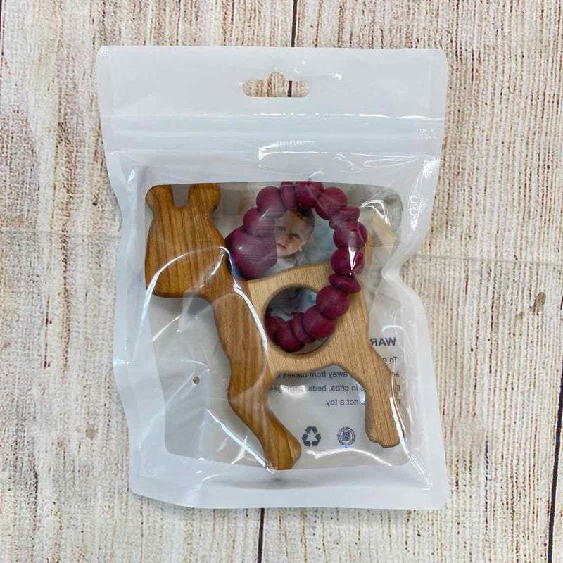 My Little Songbird Wooden Teether with Silicone Ring